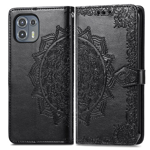 Funda de Cuero Cartera con Soporte Patron de Moda Carcasa para Motorola Moto Edge 20 Lite 5G Negro