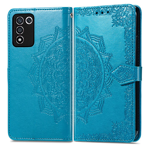 Funda de Cuero Cartera con Soporte Patron de Moda Carcasa para Oppo K9S 5G Azul