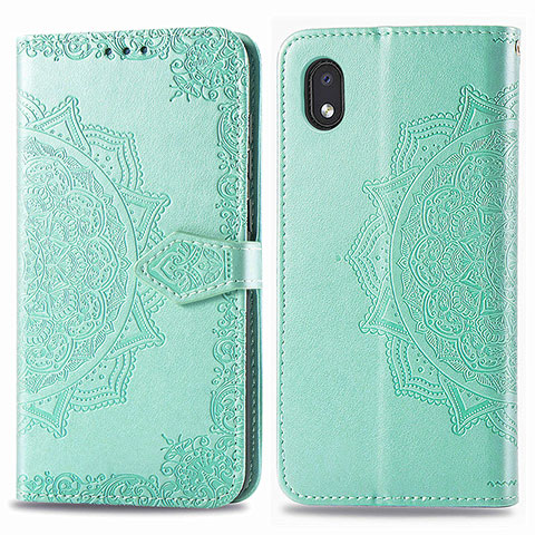 Funda de Cuero Cartera con Soporte Patron de Moda Carcasa para Samsung Galaxy A01 Core Verde