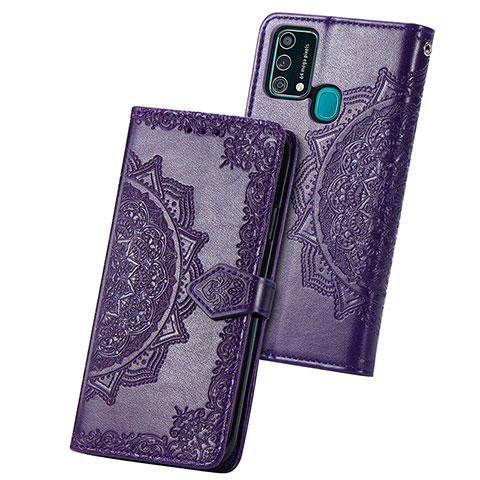 Funda de Cuero Cartera con Soporte Patron de Moda Carcasa para Samsung Galaxy F41 Morado