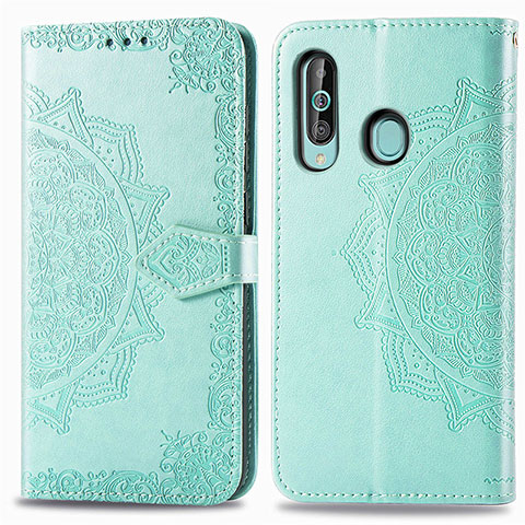 Funda de Cuero Cartera con Soporte Patron de Moda Carcasa para Samsung Galaxy M40 Verde