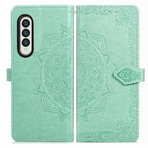 Funda de Cuero Cartera con Soporte Patron de Moda Carcasa para Samsung Galaxy Z Fold4 5G Verde