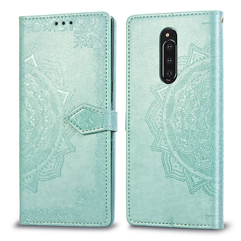 Funda de Cuero Cartera con Soporte Patron de Moda Carcasa para Sony Xperia 1 Verde