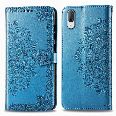 Funda de Cuero Cartera con Soporte Patron de Moda Carcasa para Sony Xperia L3 Azul