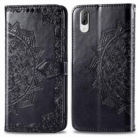 Funda de Cuero Cartera con Soporte Patron de Moda Carcasa para Sony Xperia L3 Negro