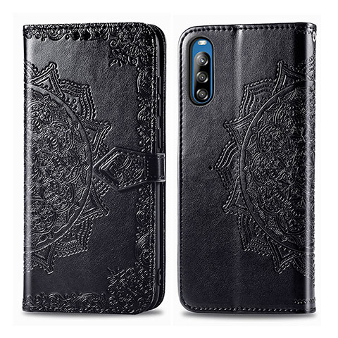 Funda de Cuero Cartera con Soporte Patron de Moda Carcasa para Sony Xperia L4 Negro