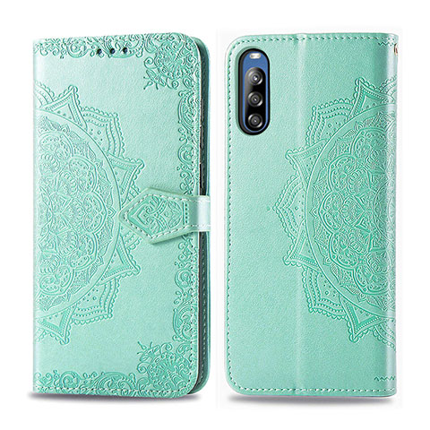 Funda de Cuero Cartera con Soporte Patron de Moda Carcasa para Sony Xperia L4 Verde