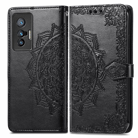 Funda de Cuero Cartera con Soporte Patron de Moda Carcasa para Vivo X70 5G Negro