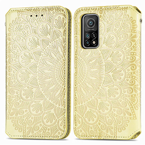 Funda de Cuero Cartera con Soporte Patron de Moda Carcasa S01D para Xiaomi Mi 10T 5G Oro