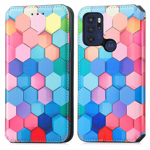 Funda de Cuero Cartera con Soporte Patron de Moda Carcasa S02D para Motorola Moto G60s Vistoso