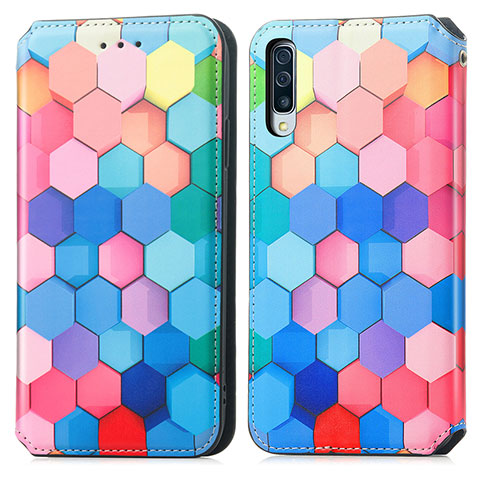 Funda de Cuero Cartera con Soporte Patron de Moda Carcasa S02D para Samsung Galaxy A50S Vistoso