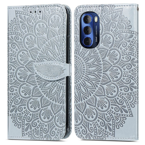 Funda de Cuero Cartera con Soporte Patron de Moda Carcasa S04D para Motorola Moto G Stylus (2022) 5G Gris