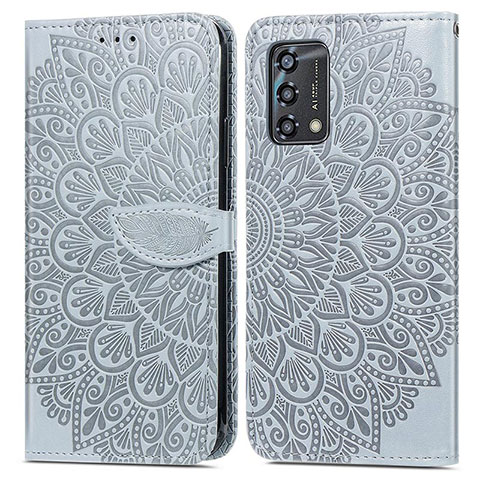 Funda de Cuero Cartera con Soporte Patron de Moda Carcasa S04D para Oppo A74 4G Gris