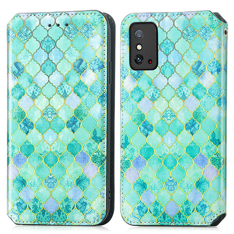 Funda de Cuero Cartera con Soporte Patron de Moda Carcasa S06D para Huawei Honor X10 Max 5G Verde