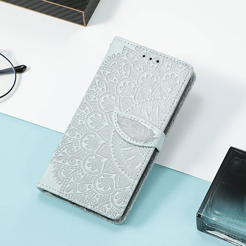 Funda de Cuero Cartera con Soporte Patron de Moda Carcasa S08D para Huawei Honor X10 Max 5G Gris