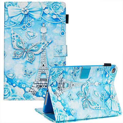 Funda de Cuero Cartera con Soporte Patron de Moda Carcasa Y03B para Apple iPad Air Azul Claro