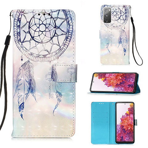 Funda de Cuero Cartera con Soporte Patron de Moda Carcasa Y03B para Samsung Galaxy S20 FE (2022) 5G Azul Claro