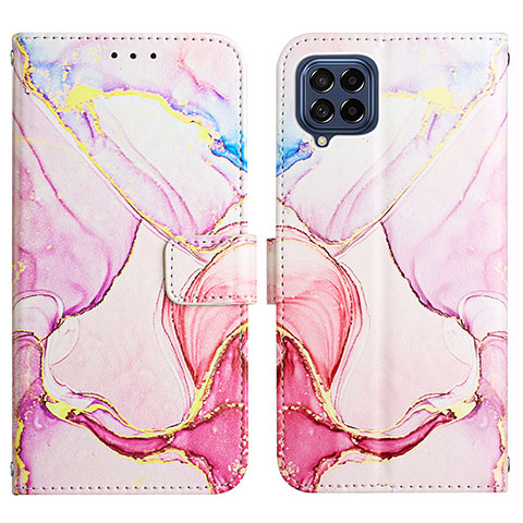 Funda de Cuero Cartera con Soporte Patron de Moda Carcasa Y04B para Samsung Galaxy M33 5G Rosa