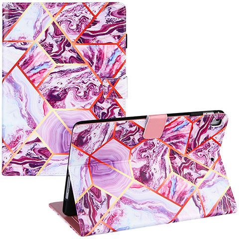 Funda de Cuero Cartera con Soporte Patron de Moda Carcasa Y05B para Apple iPad Air Purpura Claro