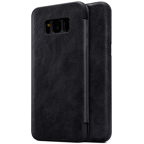 Funda de Cuero Cartera con Soporte S01 para Samsung Galaxy S8 Plus Negro