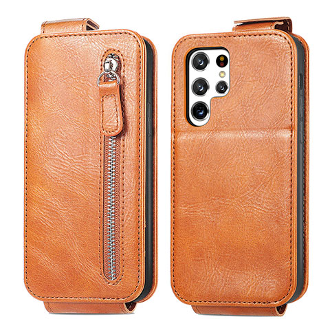 Funda de Cuero Flip para Samsung Galaxy S21 Ultra 5G Marron