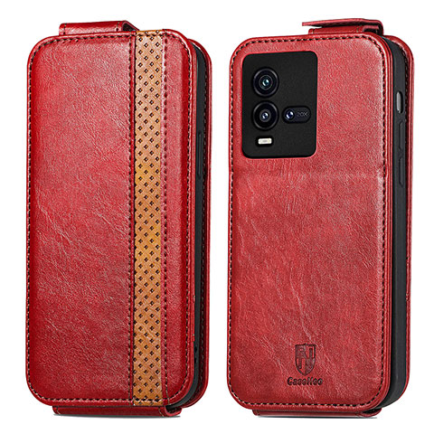 Funda de Cuero Flip para Vivo iQOO 10 5G Rojo