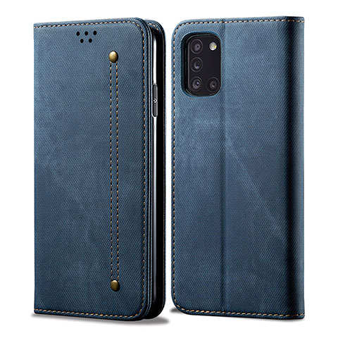 Funda de pano Cartera con Soporte B01S para Samsung Galaxy A31 Azul