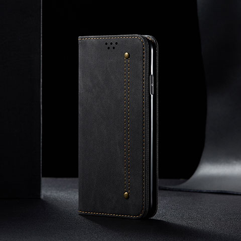 Funda de pano Cartera con Soporte B02S para Xiaomi Redmi Note 9 Negro