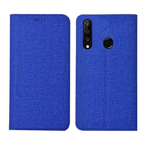 Funda de pano Cartera con Soporte H01 para Huawei P30 Lite Azul
