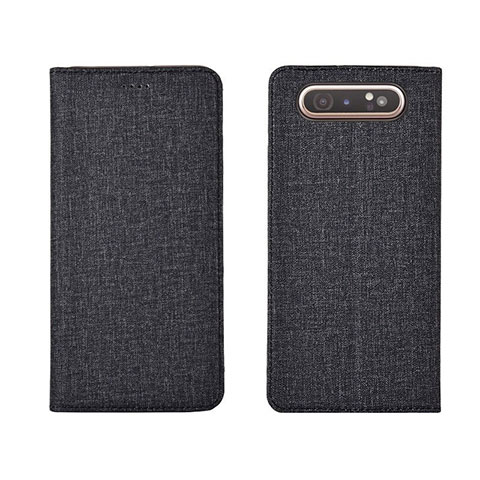 Funda de pano Cartera con Soporte H01 para Samsung Galaxy A90 4G Negro