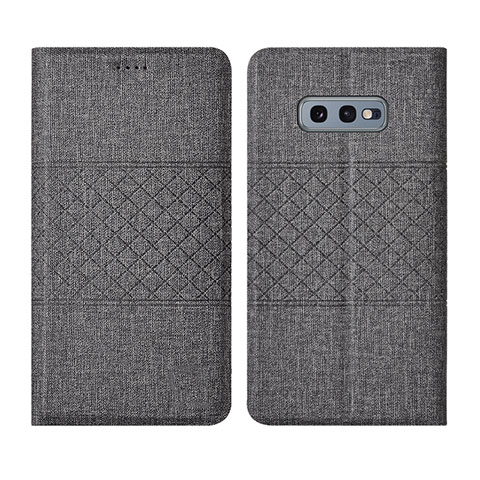 Funda de pano Cartera con Soporte H01 para Samsung Galaxy S10e Gris