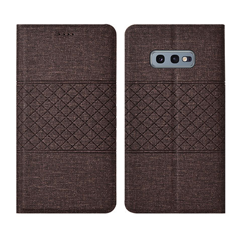 Funda de pano Cartera con Soporte H01 para Samsung Galaxy S10e Marron