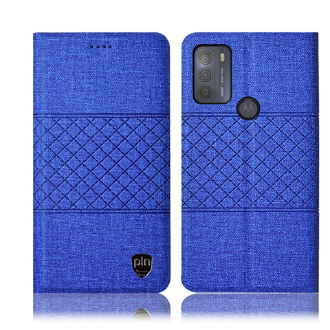 Funda de pano Cartera con Soporte H12P para Motorola Moto G50 Azul