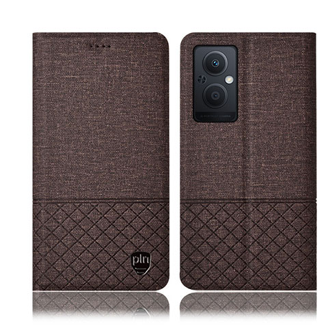 Funda de pano Cartera con Soporte H12P para OnePlus Nord N20 5G Marron