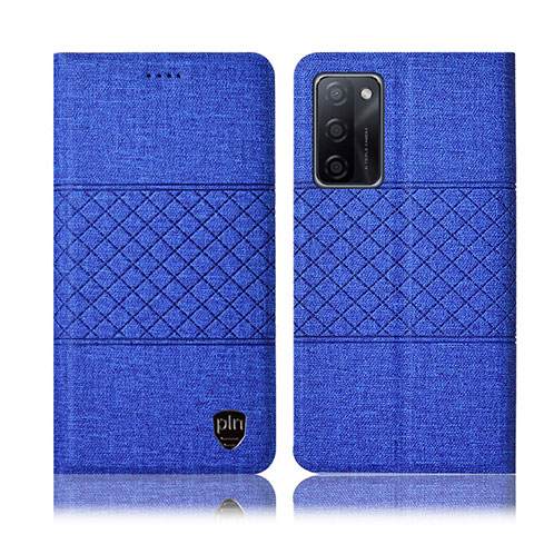 Funda de pano Cartera con Soporte H12P para Oppo A55S 5G Azul