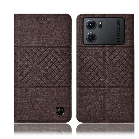 Funda de pano Cartera con Soporte H12P para Oppo K10 5G Marron