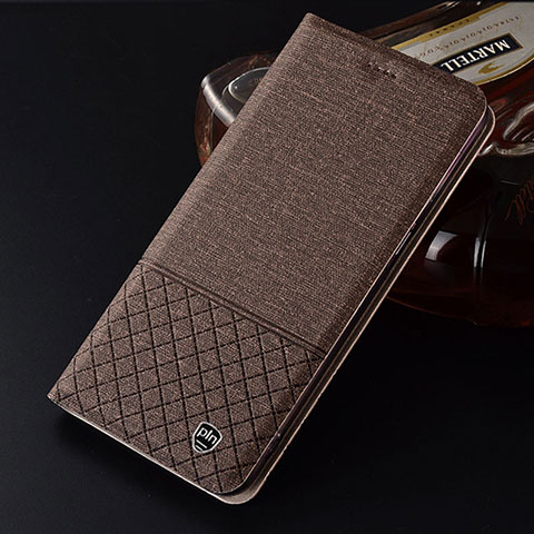 Funda de pano Cartera con Soporte H12P para Samsung Galaxy A50S Marron