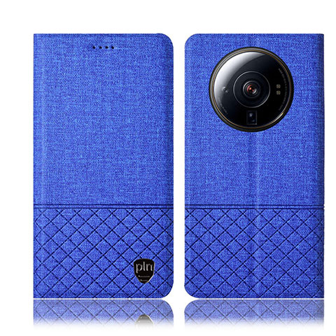 Funda de pano Cartera con Soporte H12P para Xiaomi Mi 12S Ultra 5G Azul