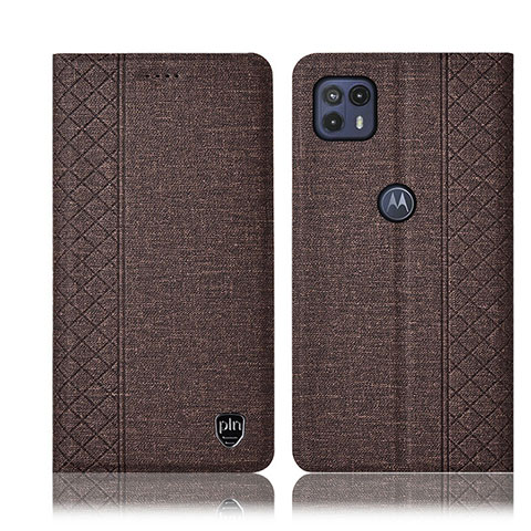 Funda de pano Cartera con Soporte H13P para Motorola Moto G50 5G Marron