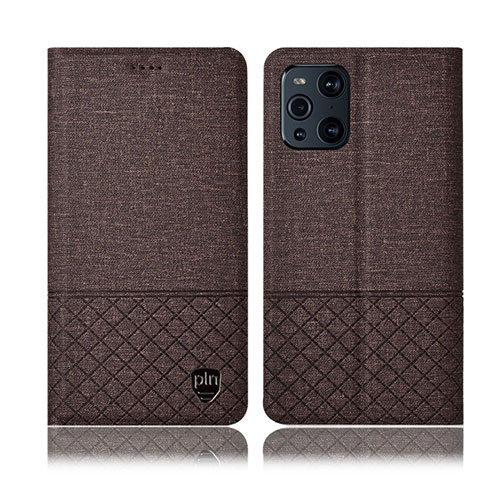 Funda de pano Cartera con Soporte H13P para Oppo Find X3 5G Marron