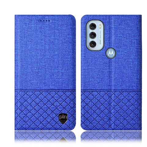 Funda de pano Cartera con Soporte H14P para Motorola Moto G71 5G Azul