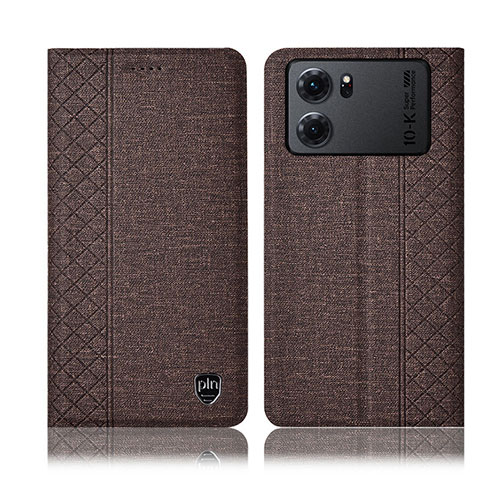 Funda de pano Cartera con Soporte H14P para Oppo K10 5G Marron