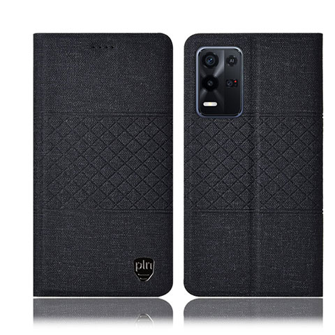 Funda de pano Cartera con Soporte H14P para Oppo K9X 5G Negro