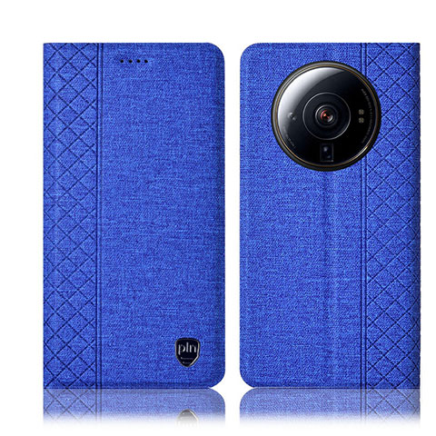 Funda de pano Cartera con Soporte H14P para Xiaomi Mi 12 Ultra 5G Azul