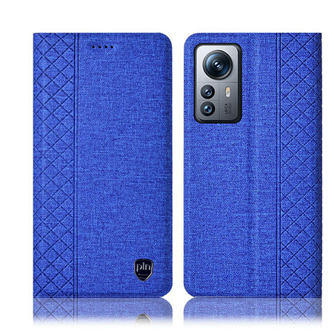 Funda de pano Cartera con Soporte H14P para Xiaomi Mi 12S 5G Azul