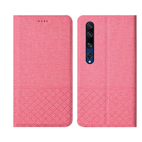 Funda de pano Cartera con Soporte L01 para Xiaomi Mi 10 Rosa