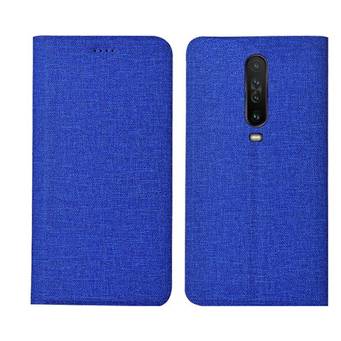 Funda de pano Cartera con Soporte L01 para Xiaomi Redmi K30 5G Azul
