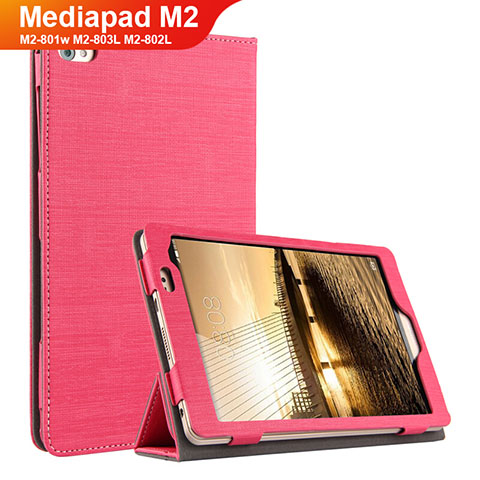 Funda de pano Cartera con Soporte para Huawei Mediapad M2 8 M2-801w M2-803L M2-802L Rojo