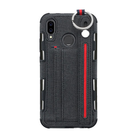 Funda de pano Cartera con Soporte para Huawei Nova 3e Negro