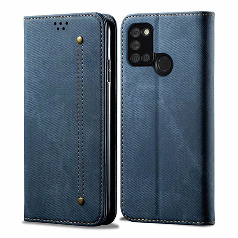 Funda de pano Cartera con Soporte para Realme C17 Azul